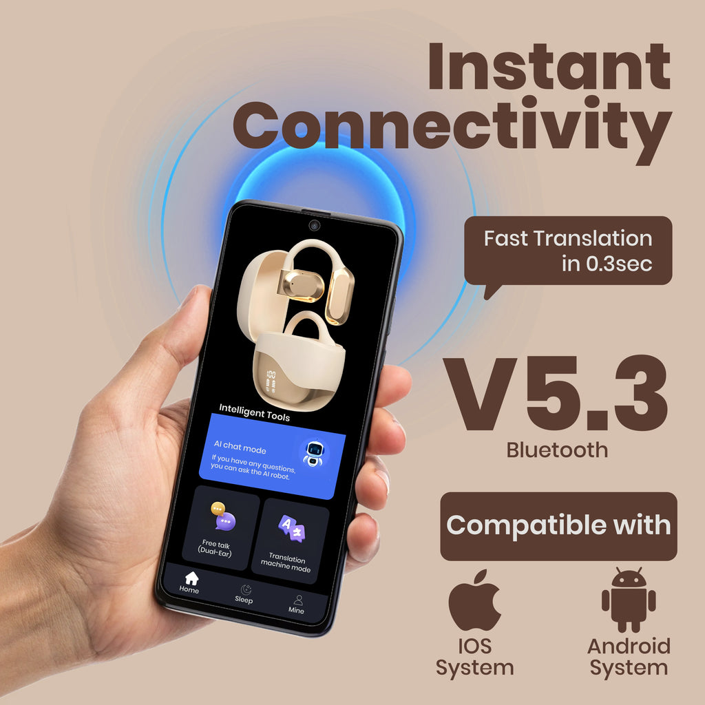 AI Translation Earbuds (Beige)