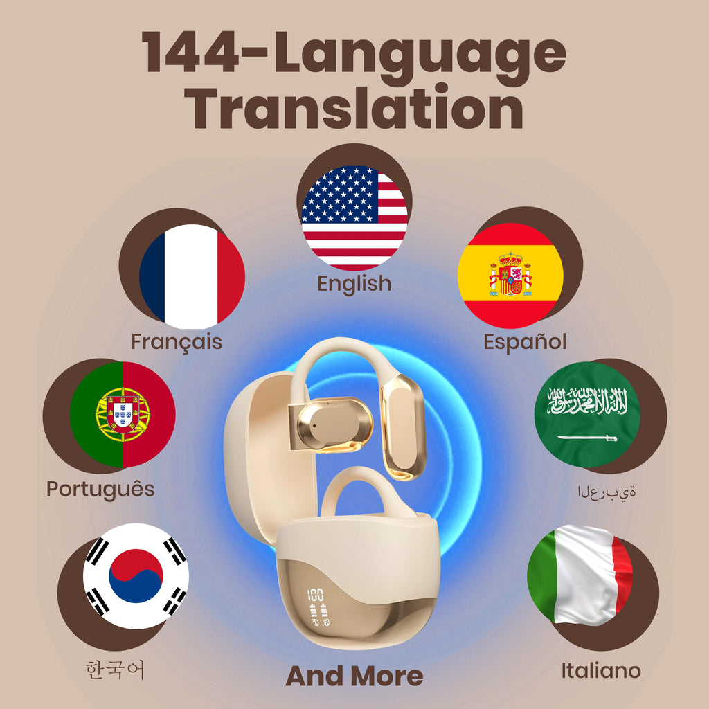 AI Translation Earbuds (Beige)