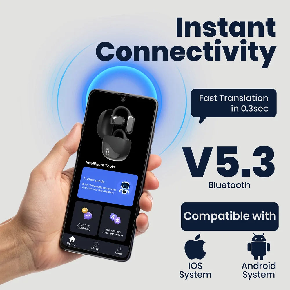 AI Translation Earbuds (Black)