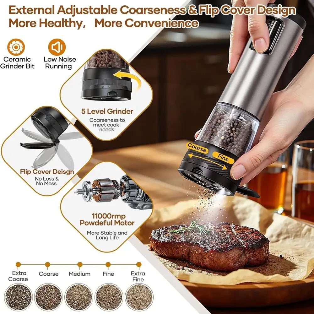 Electric Salt & Pepper Grinder Set
