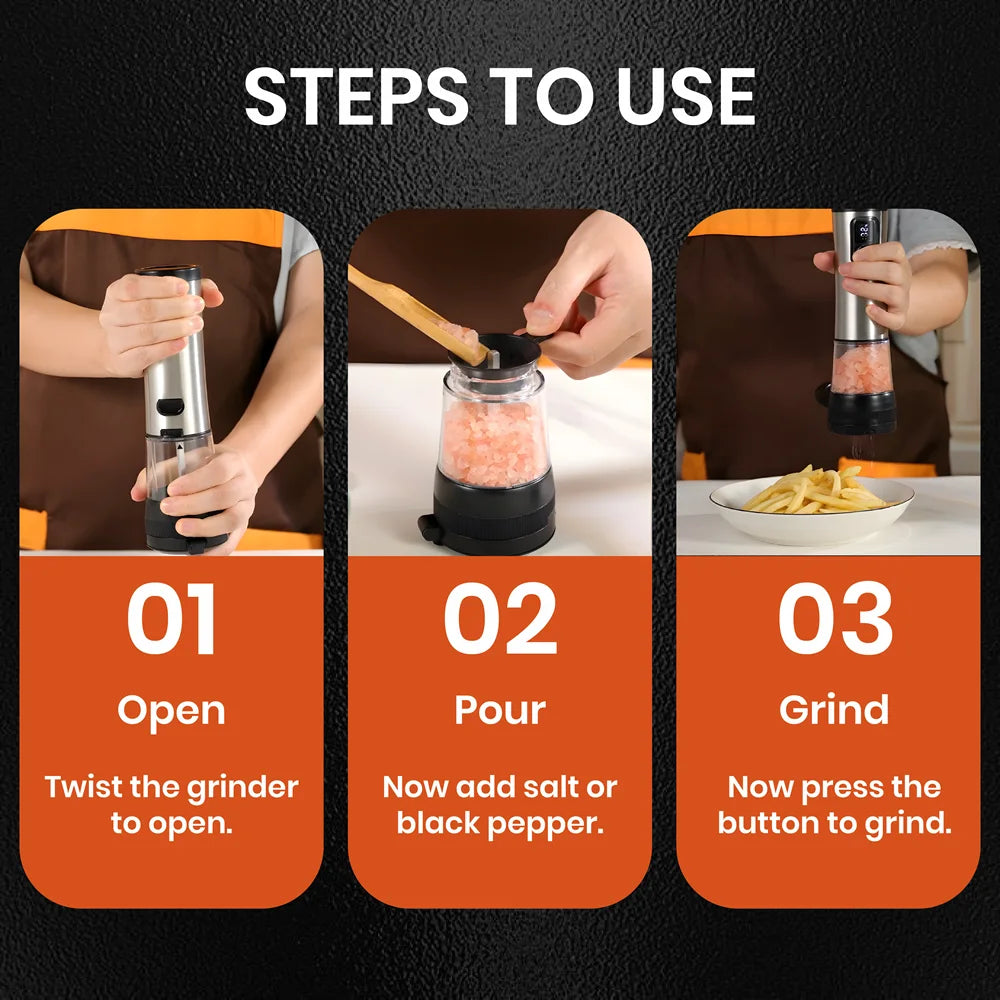 Electric Salt & Pepper Grinder Set
