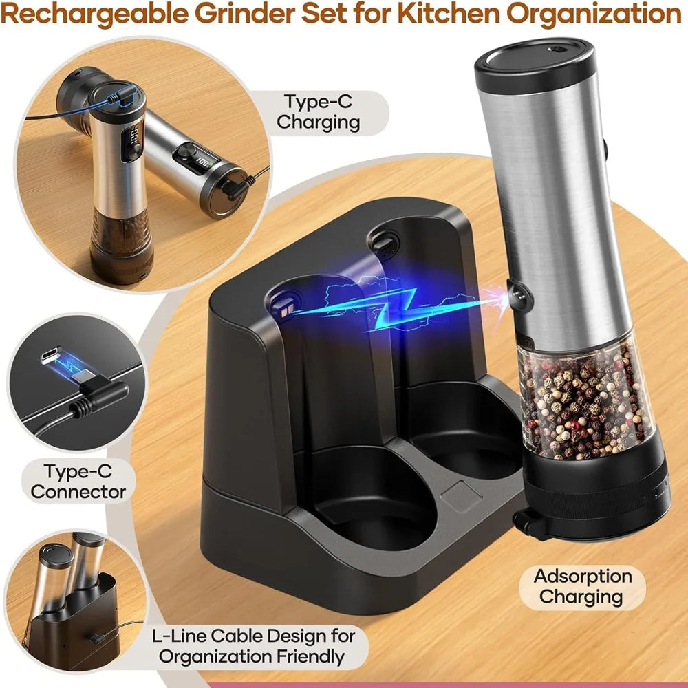 Electric Salt & Pepper Grinder Set