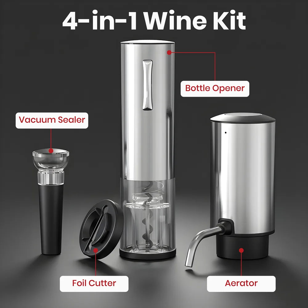 4-in-1 Rechargeable Electric Wine Opener
