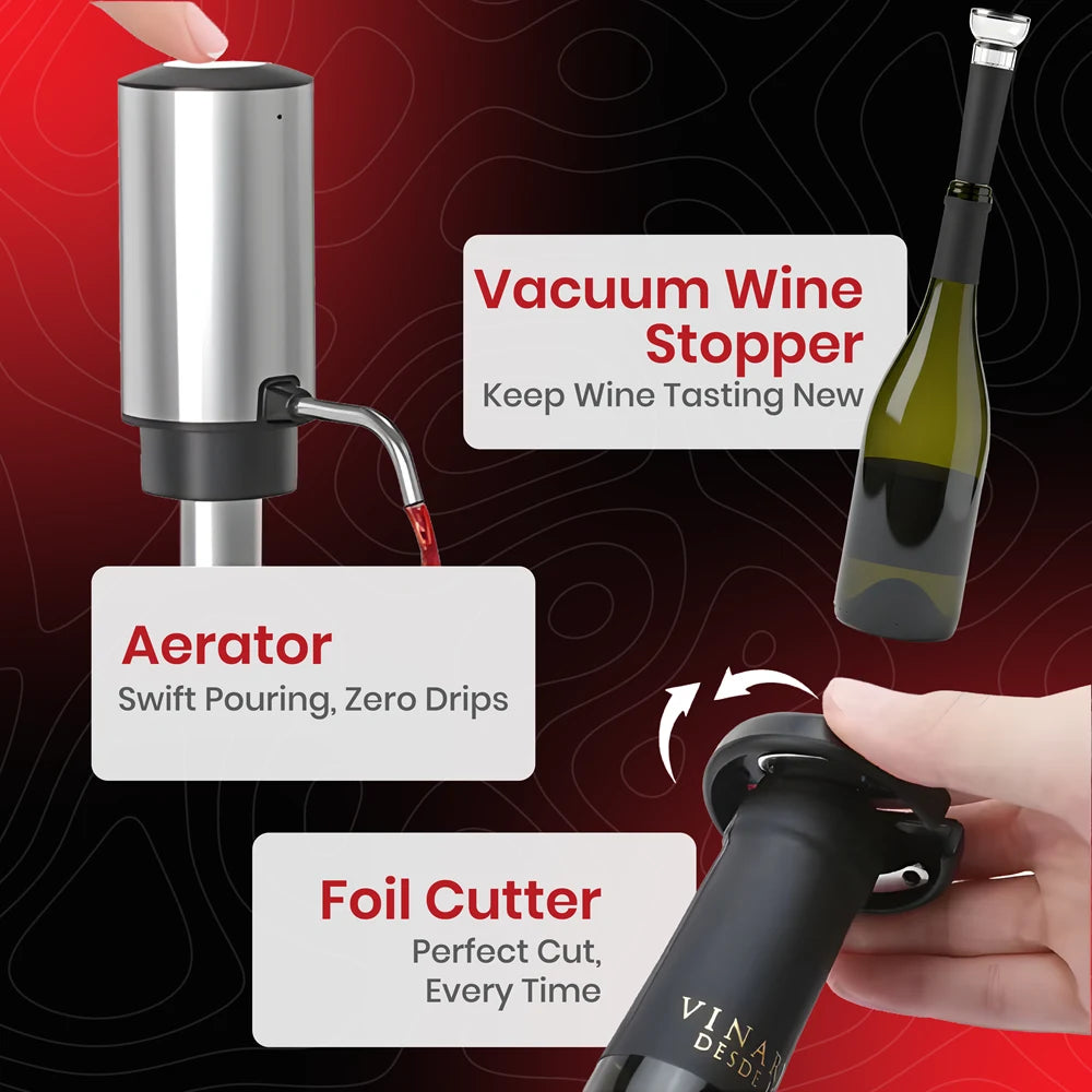 4-in-1 Rechargeable Electric Wine Opener