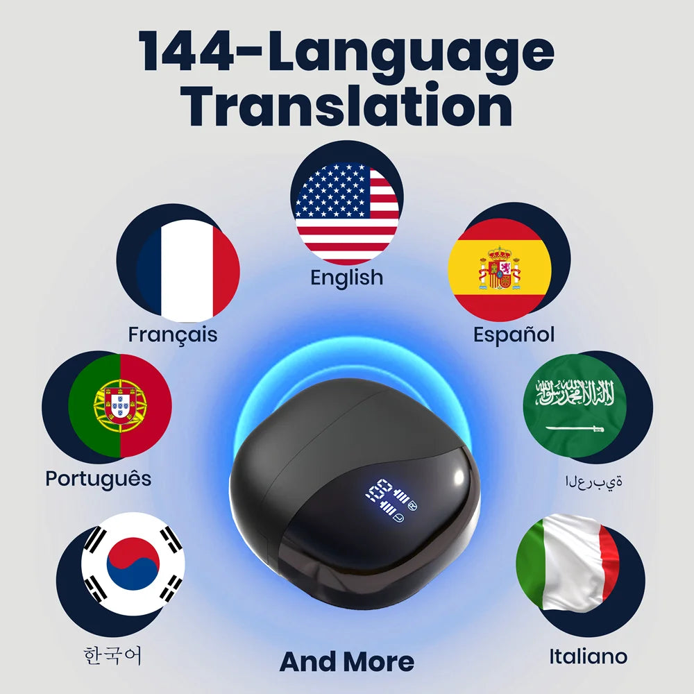 AI Translation Earbuds (Black)