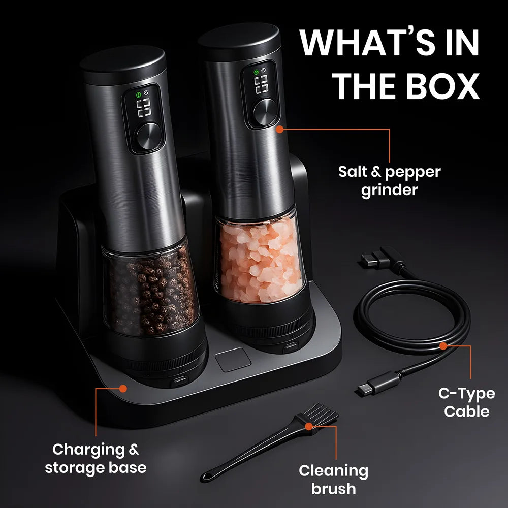 Electric Salt & Pepper Grinder Set