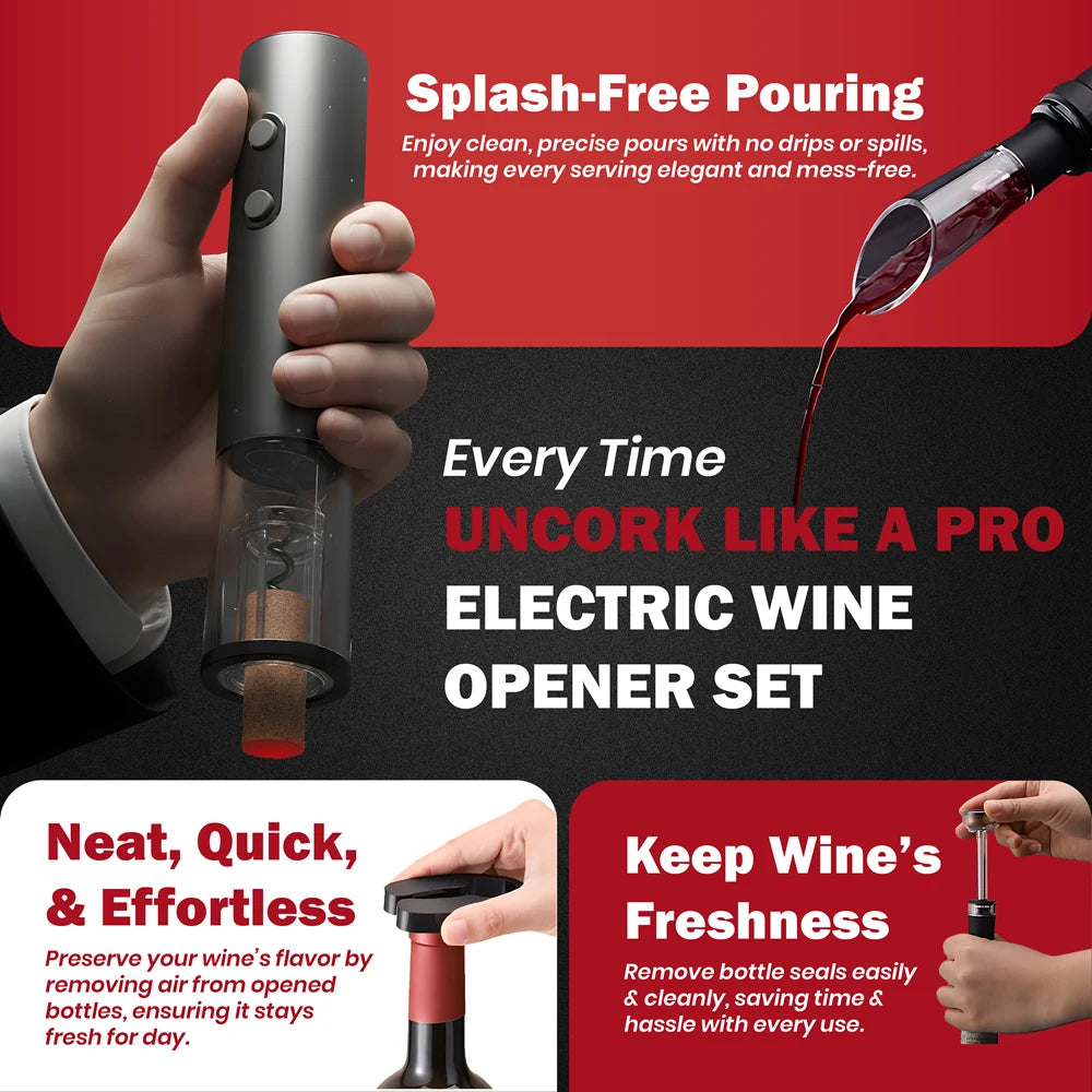 Electric Wine Opener Set – 5-in-1